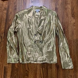 Vintage Christian Dior 1980 Gold Metallic Blouse